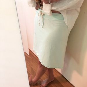 LILLA P. Mint Green French Terry Drawstring Skirt
